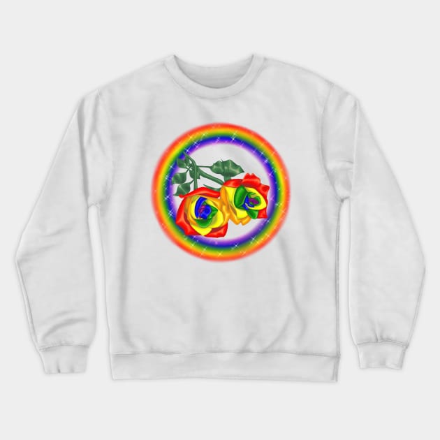 Gay pride roses Crewneck Sweatshirt by HauntedIndigo